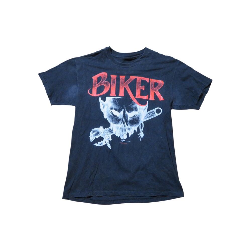 EasyRiders Biker Sturgis 1990s Black T-shirt Sz L Ghost Demon Double Sided